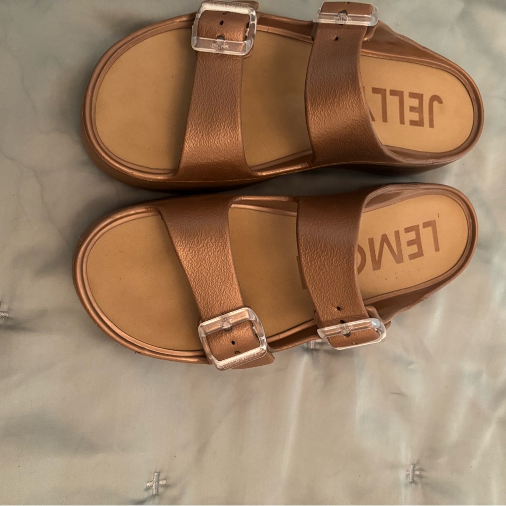 Jelly Brown Sandals with Buckles